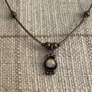 Five Star Sterling Silver Opal Necklace